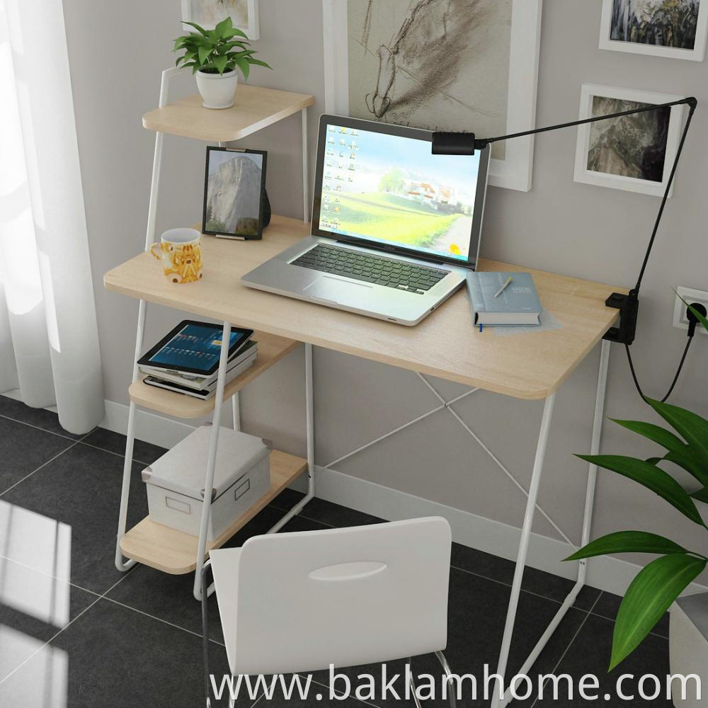 Computer desk with shelves